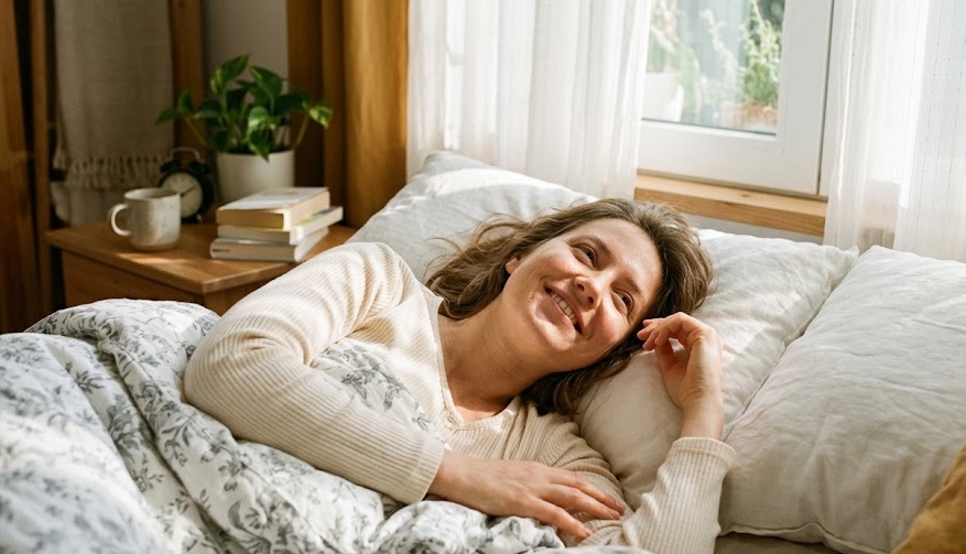 Manhã tranquila com luz natural e rotina consciente